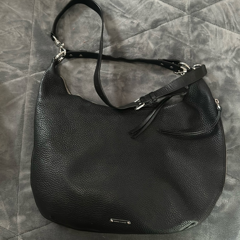 Rebecca Minkoff Crossbody/sachel bag, black with silver hardware